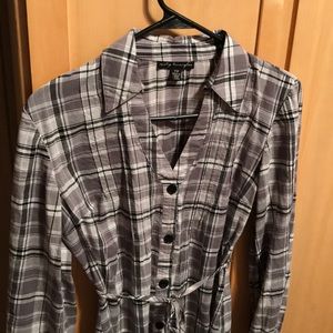 Plaid Shirt Dress Juniors Size 1/2